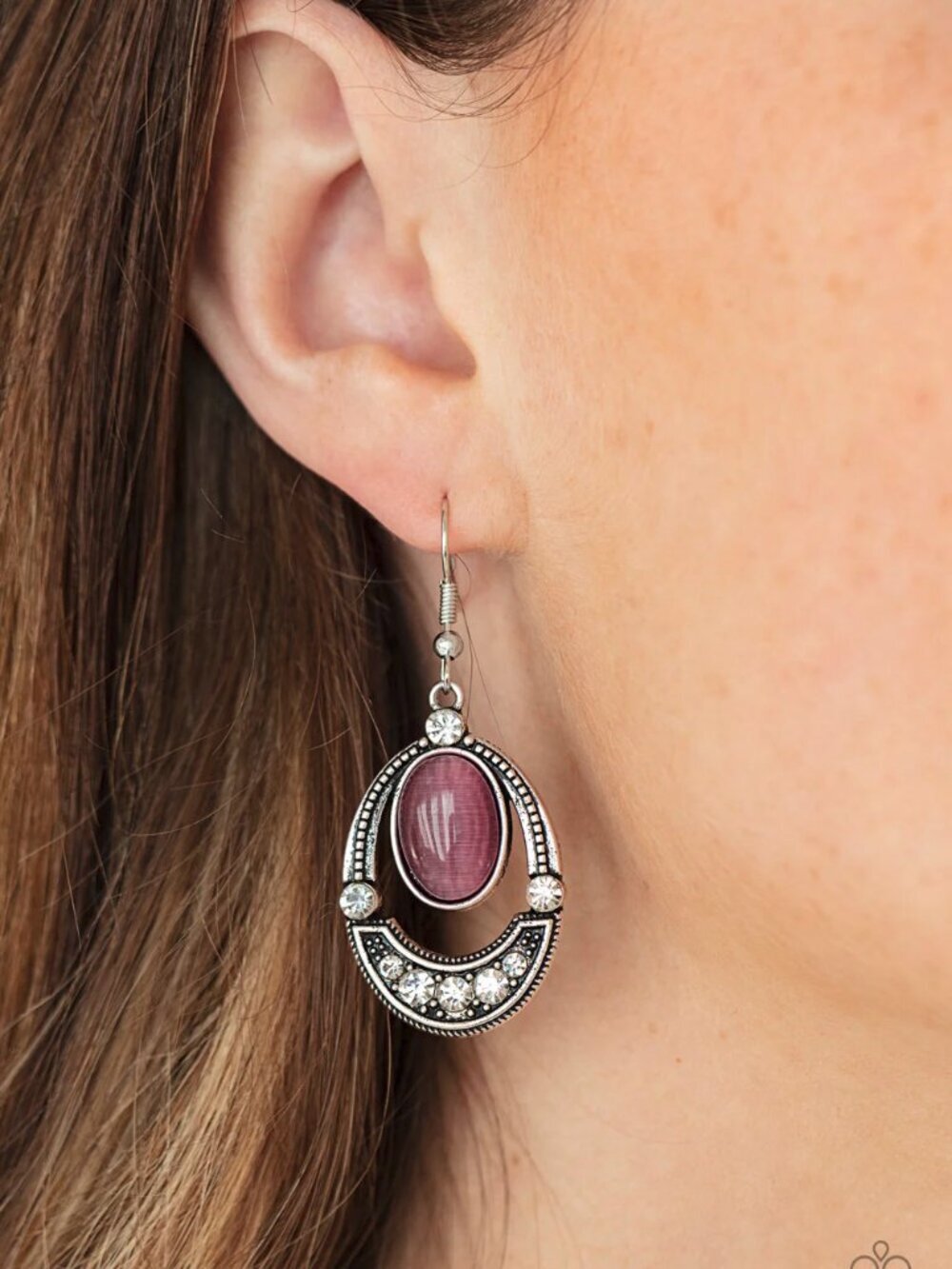 Paparazzi Jewelry Accessories - Serene Shimmer - Purple Earrings - Vintage